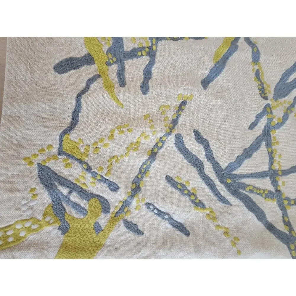 KELLY WEARSLTER for SFERRA, PILLOW SHAM 21 X 21, Ecru, Mustard Yellow, Teal